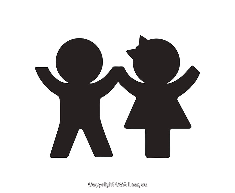 Illustration of Two Friendly Figures Representing Unity and Togetherness