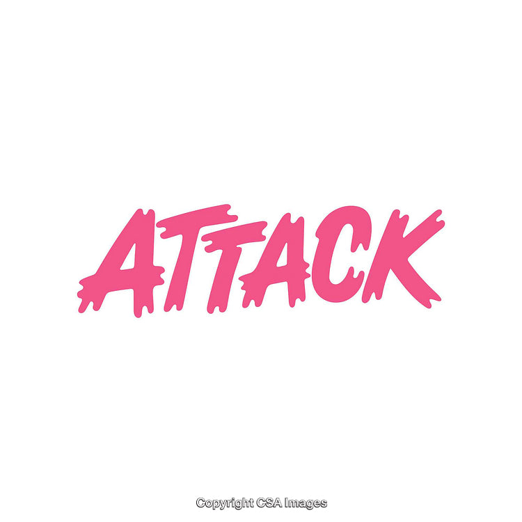 Bright Pink Attack Text on a Minimalistic White Background