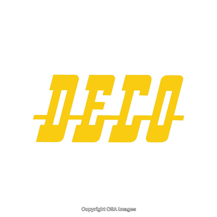 Yellow Deco Typography on White Background with Stylish Font Design