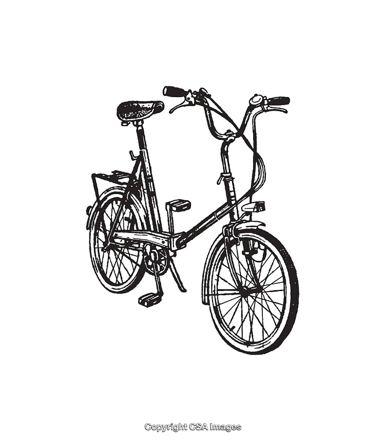 Vintage Bicycle Line Art Illustration in Black and White