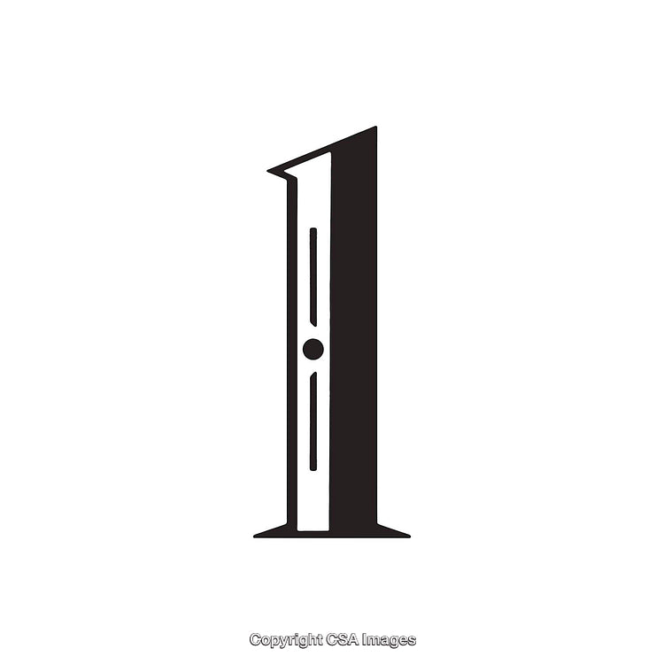 Elegant Black Number One Design with Minimalistic Style