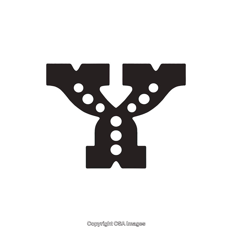 Bold Black Letter Y Design with Unique Dot Pattern