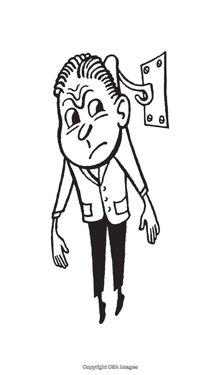 Vintage Black and White Illustration with Whimsical Cartoon Character Design