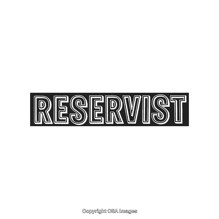 Bold Text Design Highlighting the Word Reservist on a Black Rectangle