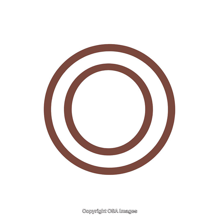 Minimalist Brown Outline Number Zero on White Background