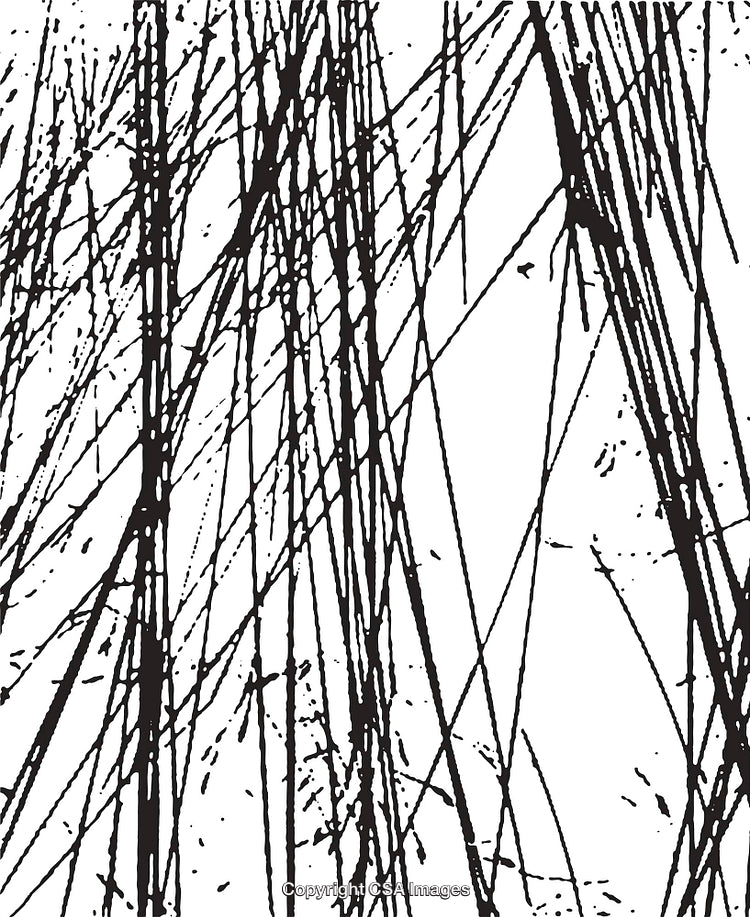 Abstract Black and White Ink Line Pattern Background