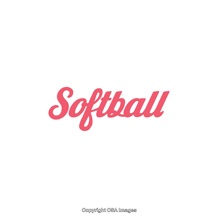 Elegant Pink Softball Typography on a Clean White Background