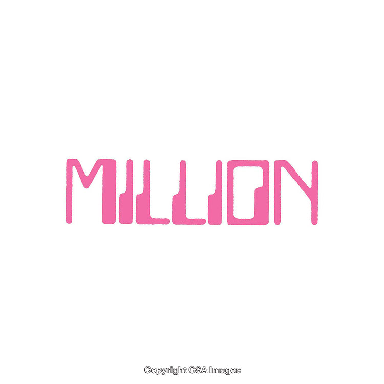Pink Stylized Text Design Displaying the Word Million on a White Background