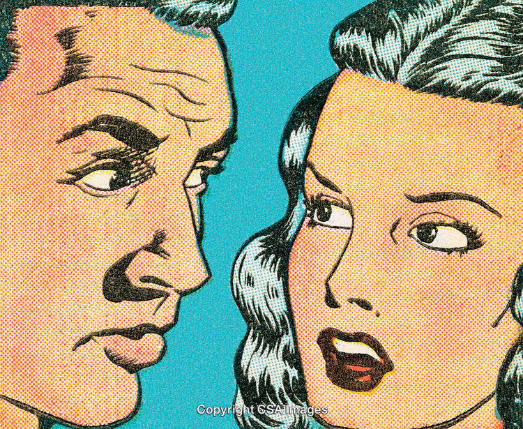 Retro Comic Illustration of a Man and Woman in Pop Art Style