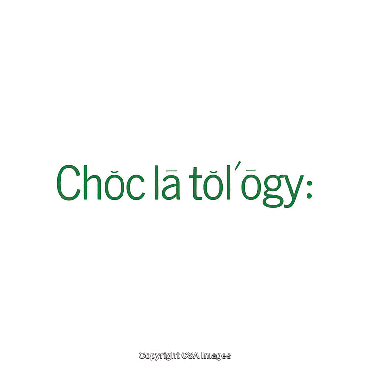 Abstract Green Typography Design Featuring the Word 'Choclatology' on White Background