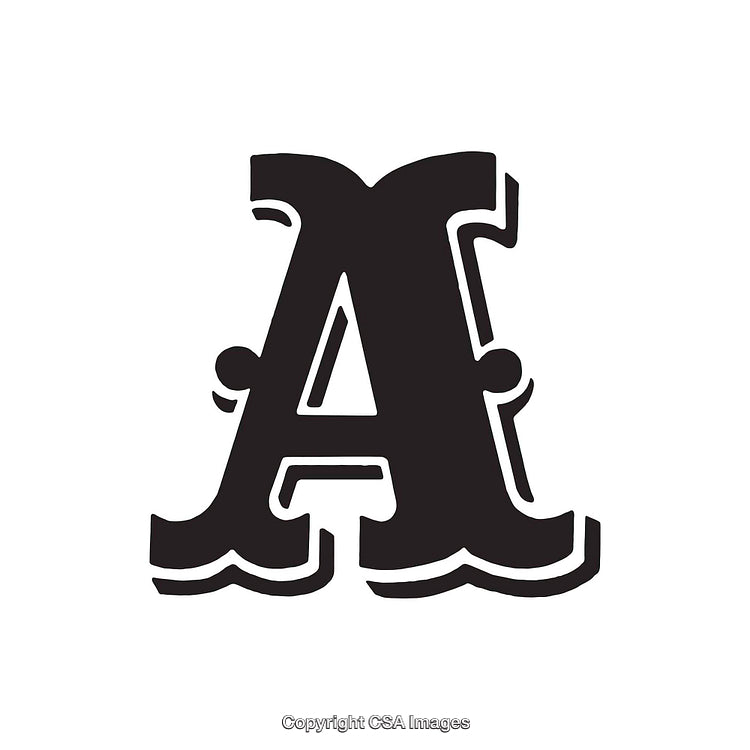Bold Artistic Illustration of the Letter A in Black on White Background