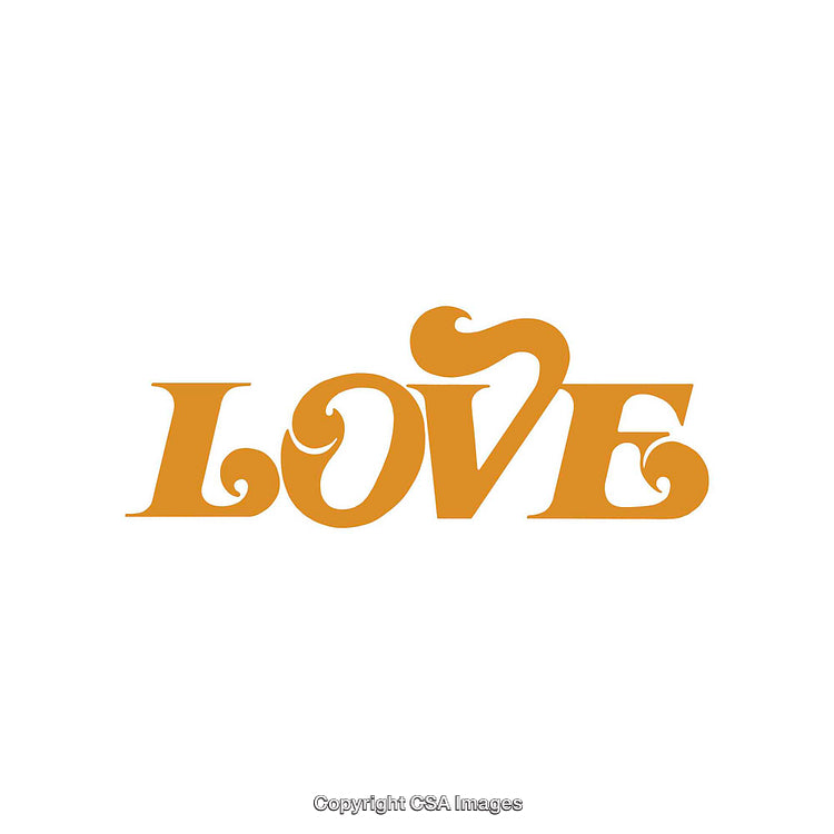 Bold and Stylish Orange Love Text With Decorative Font Design