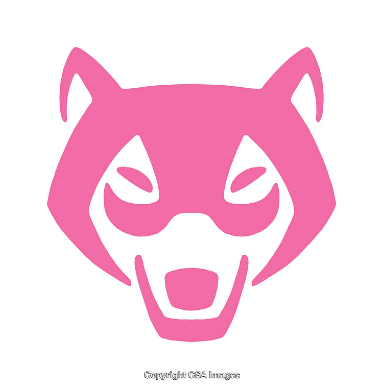 Pink Animal Head Illustration Icon with a Clean Geometric Design