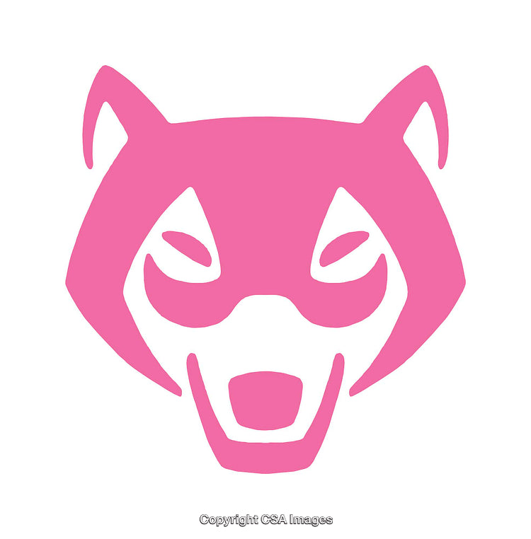 Pink Animal Head Illustration Icon with a Clean Geometric Design