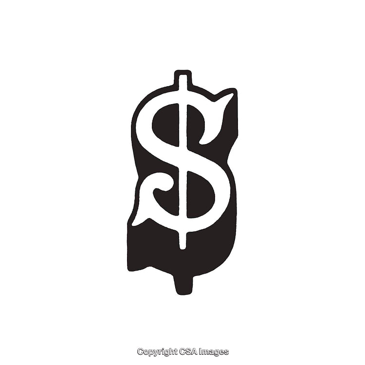 Black and White Dollar Symbol Depicting Finance and Economy