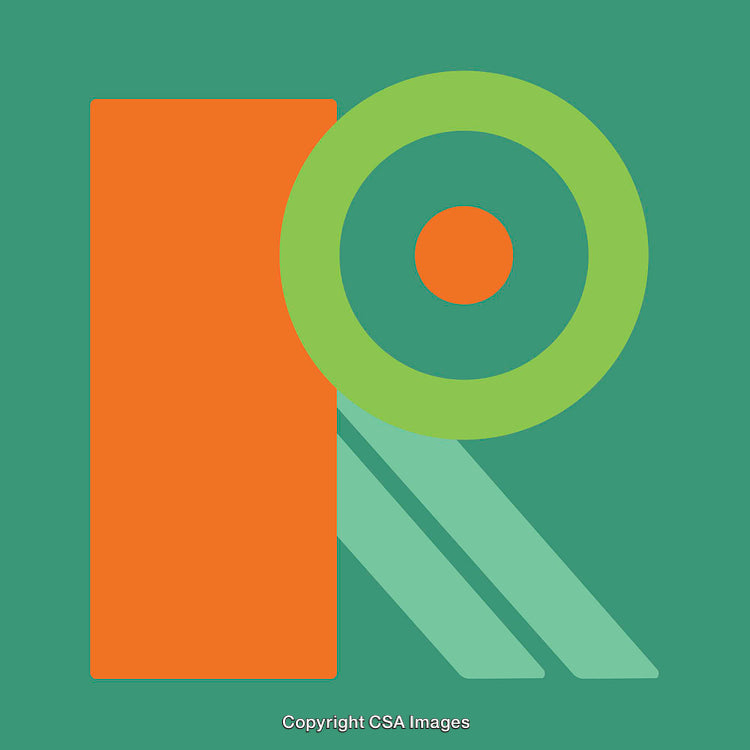 Colorful Geometric Design Featuring A Stylized Letter R