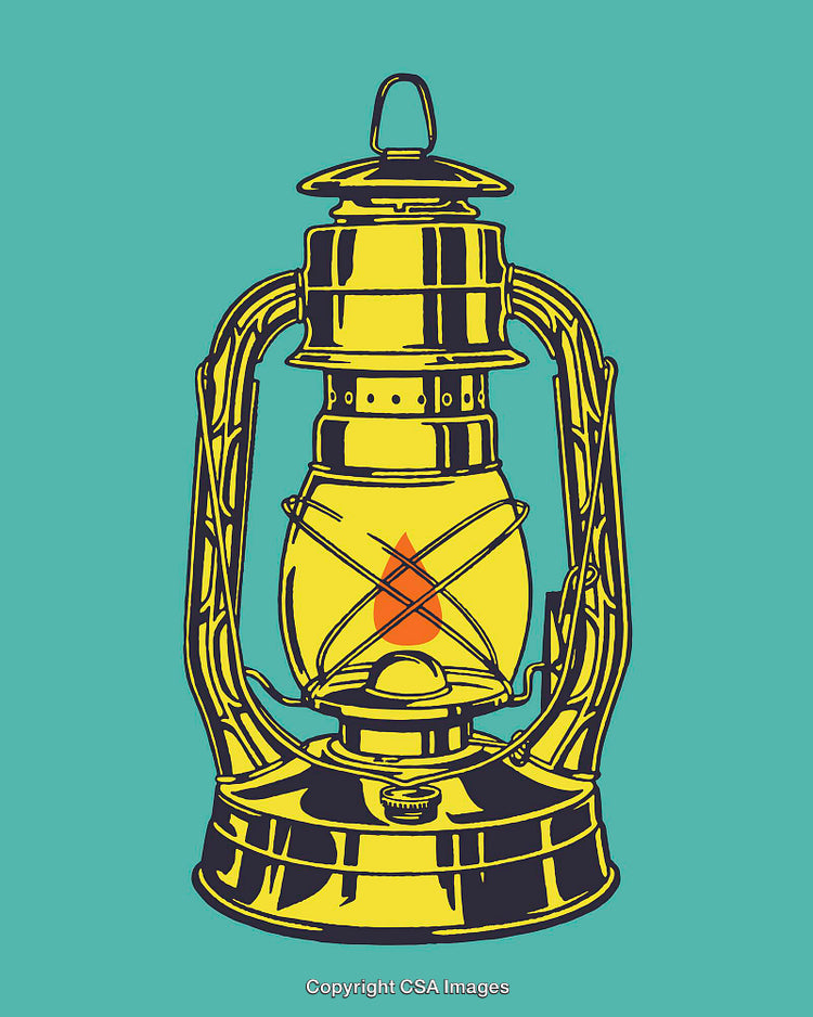 Colorful Artistic Lantern Illustration with Bright Yellow and Red Accents