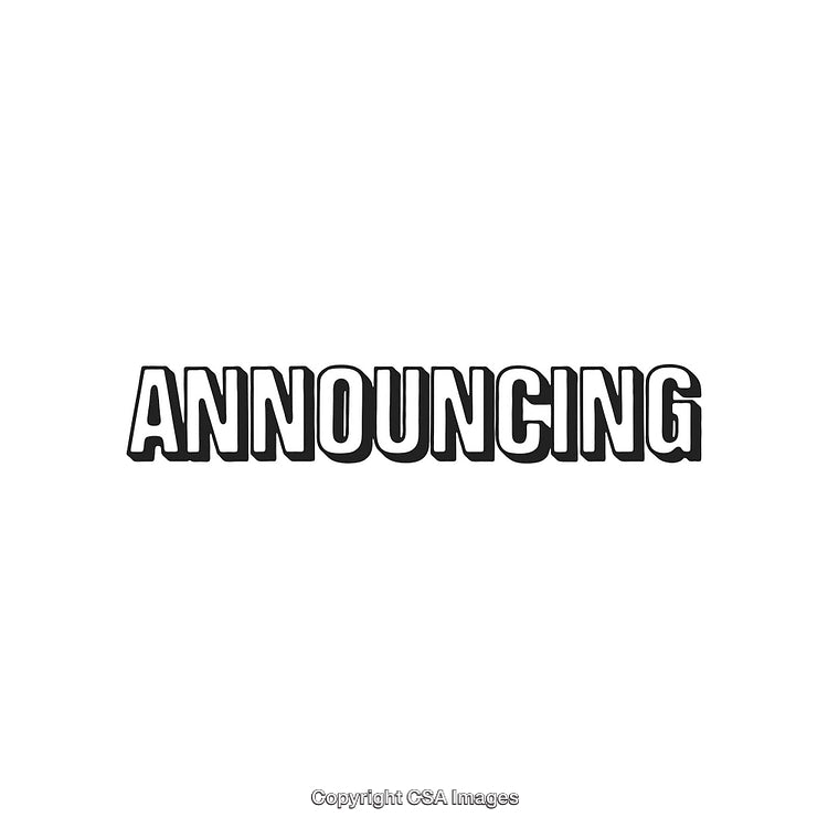 Bold Typography Displaying 'Announcing' with Monochrome Style on a White Background