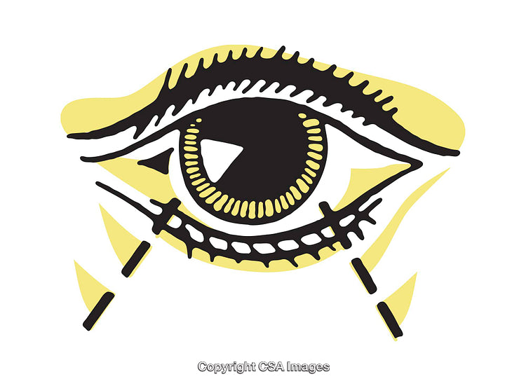Artistic Illustration of an Eye in Bold Yellow and Black Design
