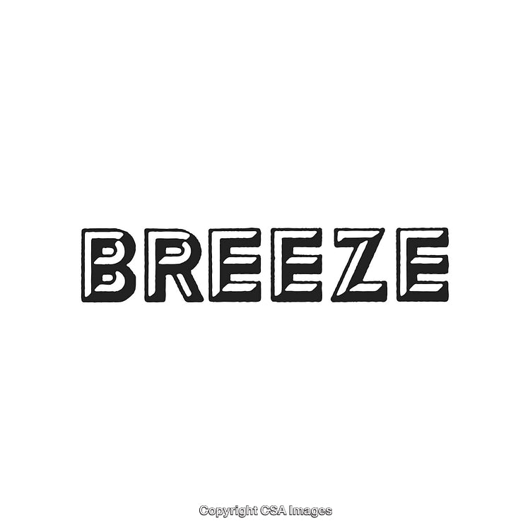 Stylized Black and White Illustration of the Word 'Breeze' in Bold Font