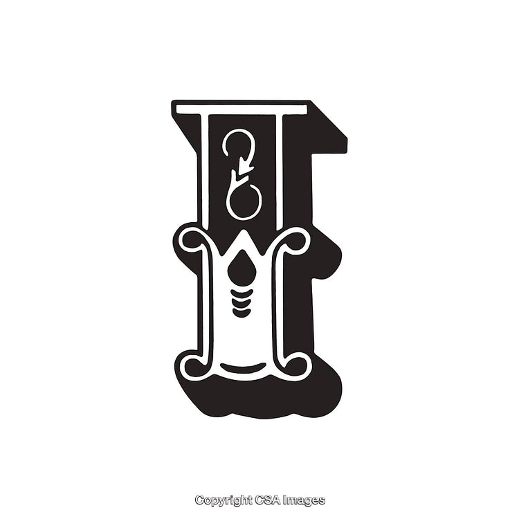 Artistic Black and White Design of the Letter I