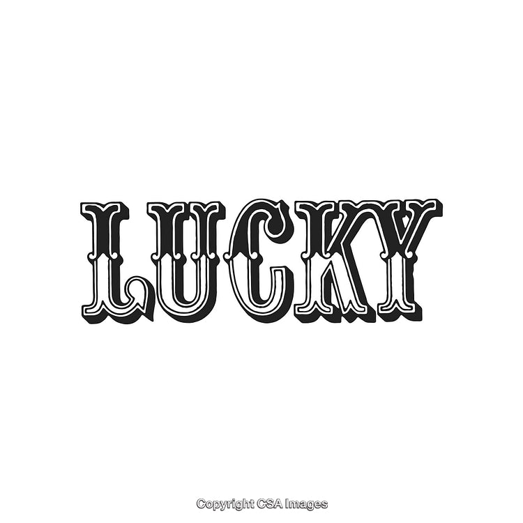Lucky Typography Design With Bold Black and White Retro Fonts