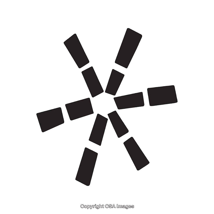 Abstract Black and White Symbol of Rotating Geometric Rectangles