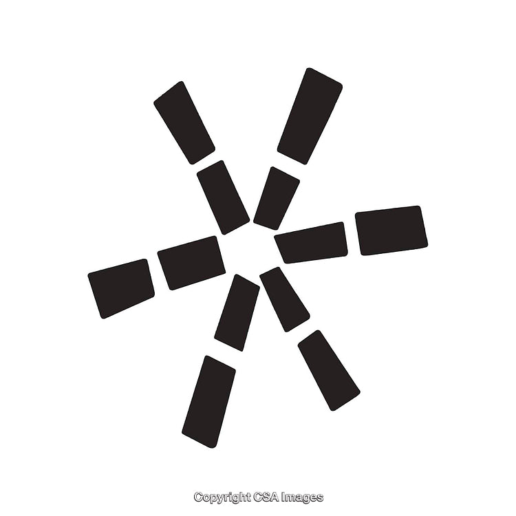 Abstract Black and White Symbol of Rotating Geometric Rectangles