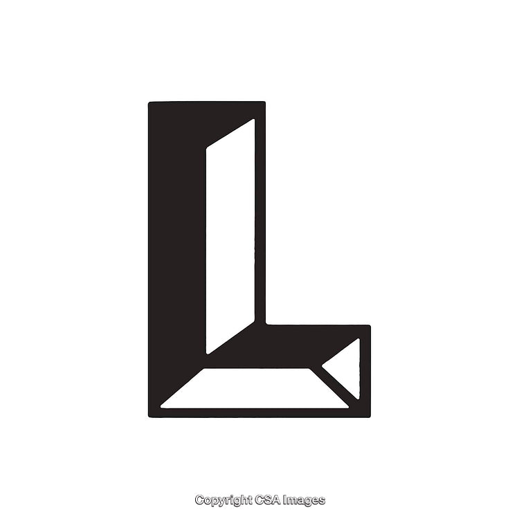 Abstract Geometric Letter L Typography Design in Bold Style