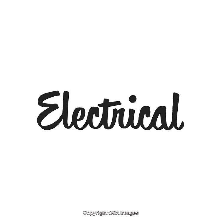 Stylish Hand-Drawn Electrical Lettering Design in Black on a White Background