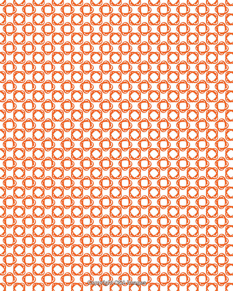 Red Circular Pattern Background with Geometric Shapes on White Surface