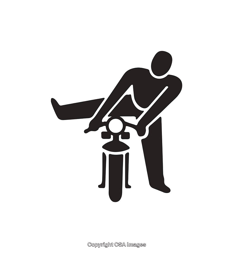 Icon of a Person Interacting with a Motorcycle in Motion