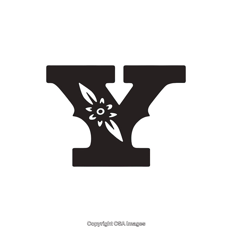 Stylized Letter Y with Floral Pattern Design