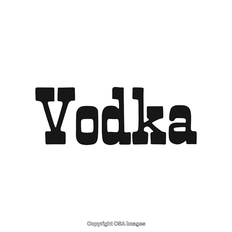 Stylized Close-Up of the Word Vodka in Artistic Typography