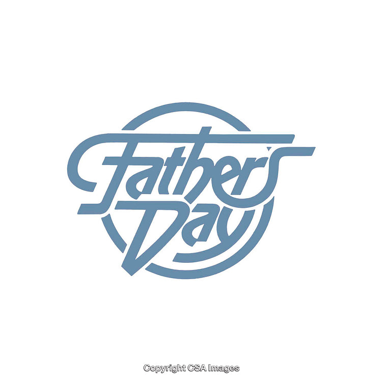 Father's Day Typography Design With Retro Blue Circular Text Motif