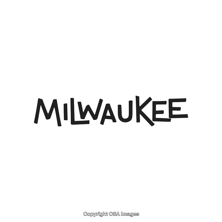 Artistic Milwaukee Text in Hand-Drawn Style with Playful Typography Design