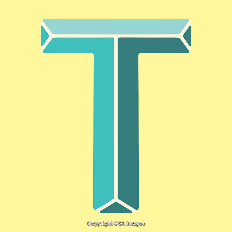 Illustration of the Letter T in Vibrant Colors on a Soft Background