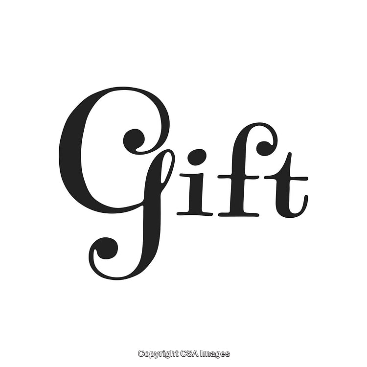 Elegant Handwritten 'Gift' Typography in Stylish Black on White Background