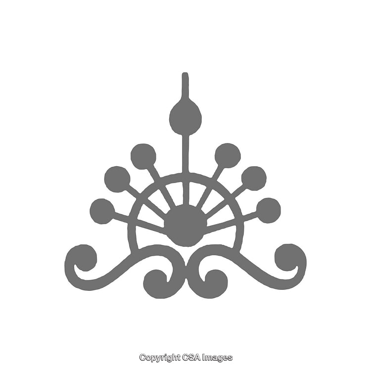 Elegant Symmetrical Decorative Pattern with Abstract Flourishes and Curved Lines