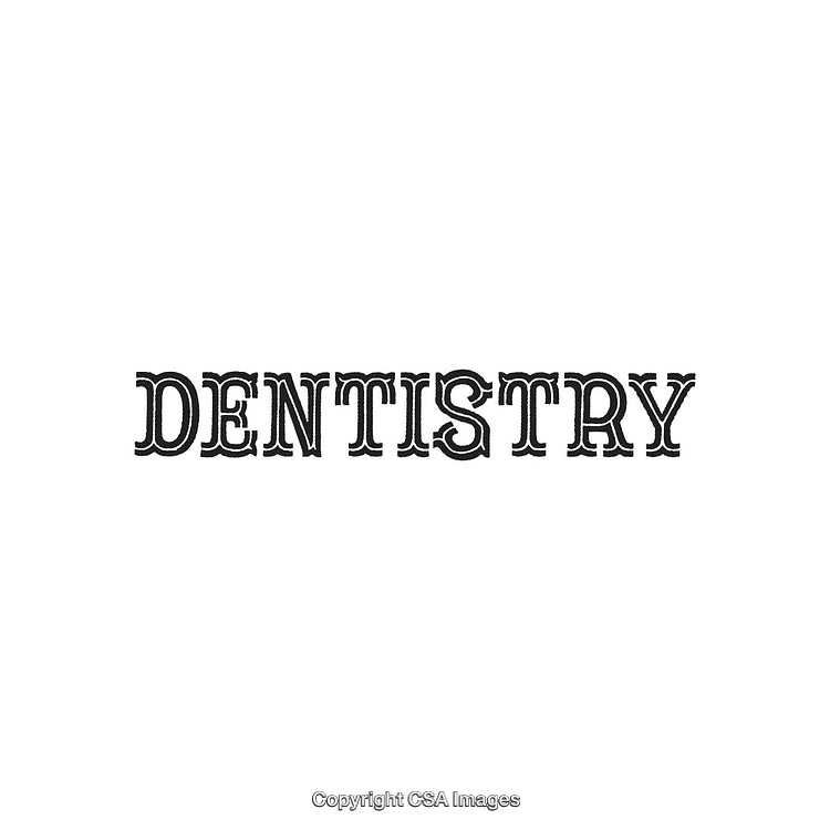 Typography Illustration Featuring the Word Dentistry in Bold Serif Font