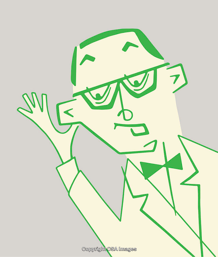 Stylized Green Line Art Illustration of a Person in Thoughtful Expression