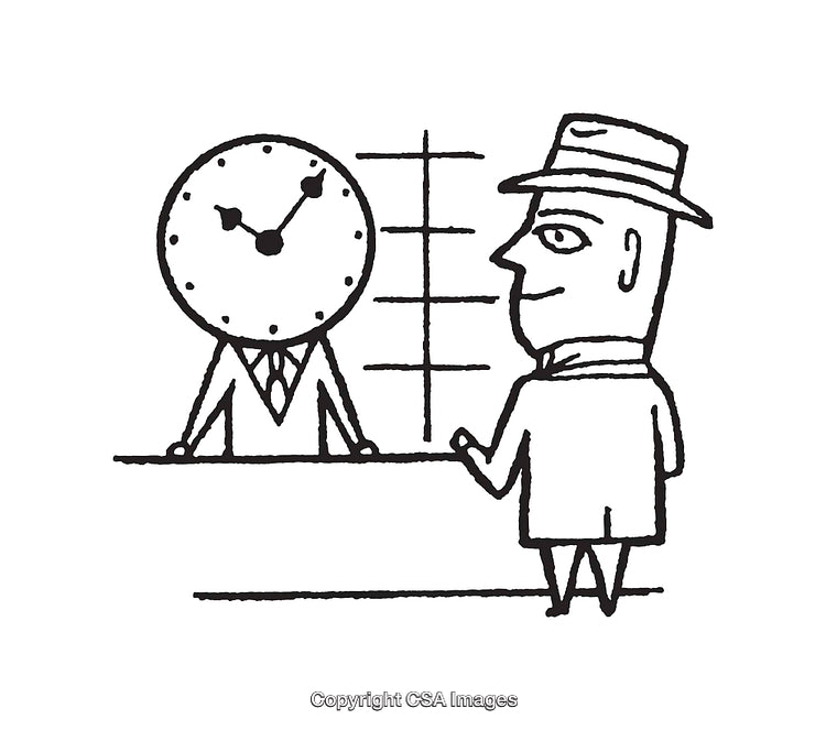 Black And White Line Art Illustration of a Surreal Human Interaction