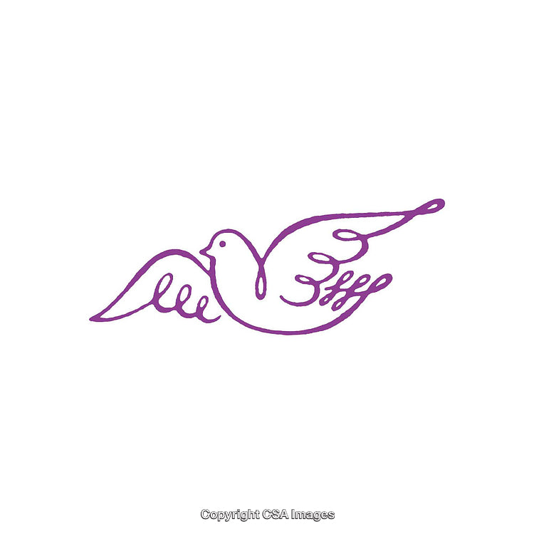 Elegant Line Art of a Purple Dove Symbolizing Peace and Freedom