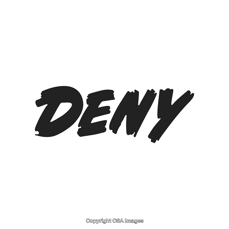 Bold Black Calligraphy Text on White Background Denoting Negative Statement
