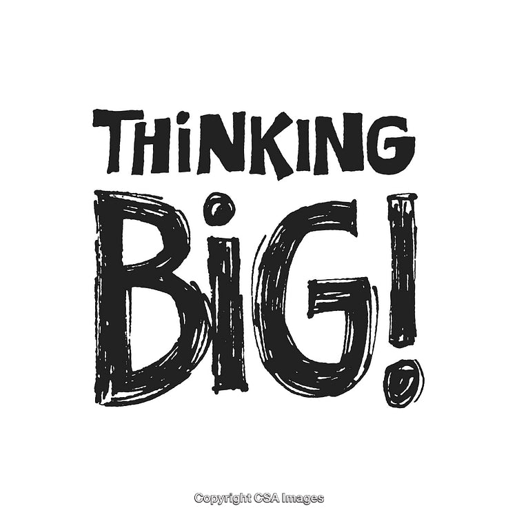 Inspirational Handwritten Typography Art Featuring 'Thinking Big!'