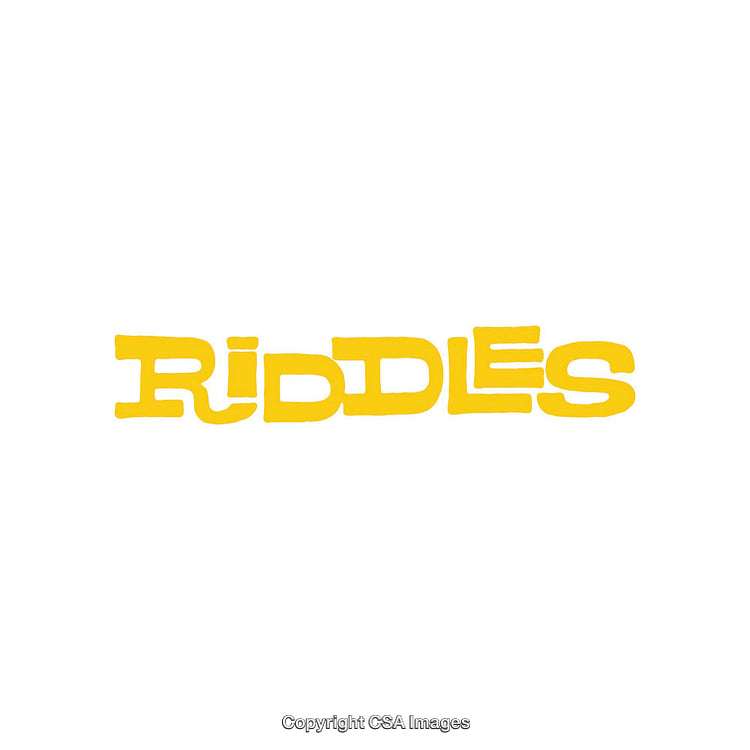 Creative Yellow Riddles Text Style Artwork on White Background