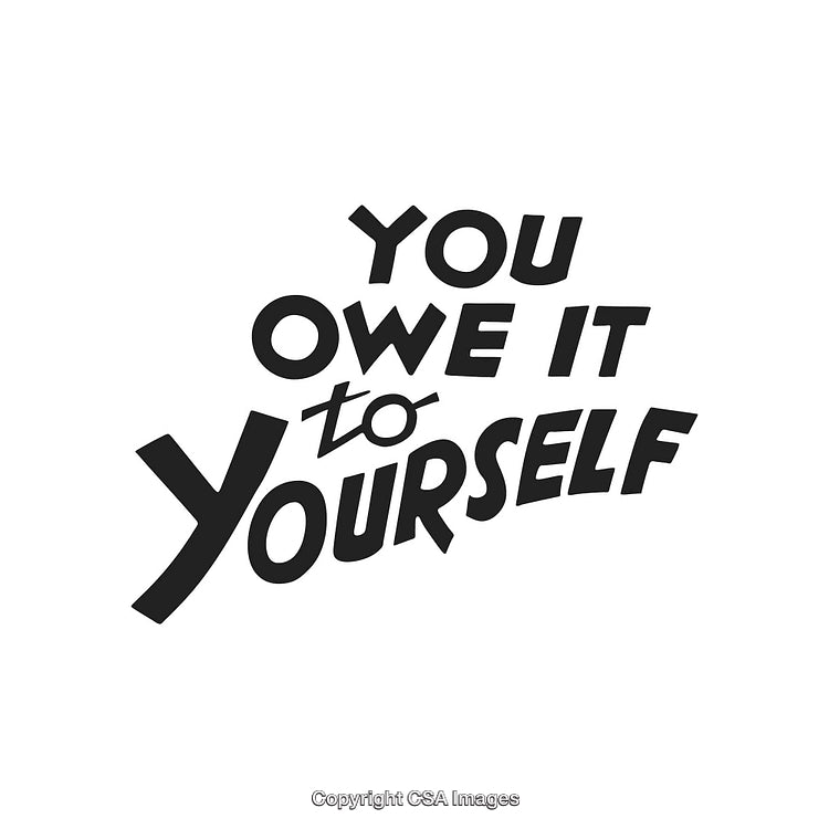 Motivational Quote Graphic Featuring You Owe It to Yourself in Bold Text