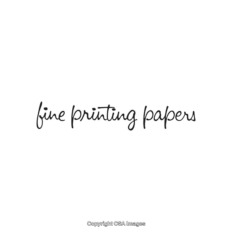 Elegant Typography Featuring 'Fine Printing Papers' in Handwritten Script