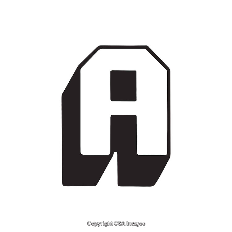 Capital Letter A in Bold Geometric Font on White Background