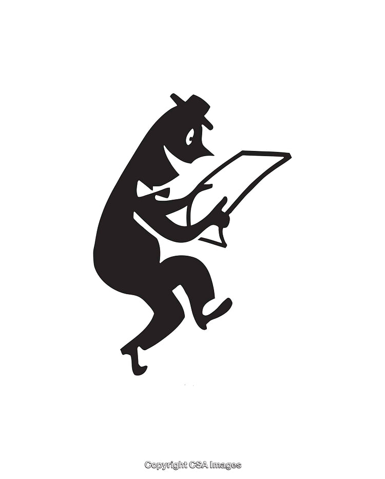 Vintage Style Black and White Cartoon Illustration with Playful Theme